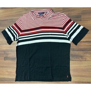Ralph Lauren Polo Golf Mens XL Shirt Athletic Fit RED Striped Short Sleeve